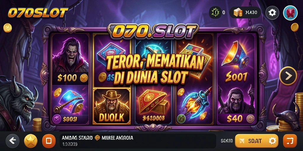 Tampilan screenshot gameplay <strong>070SLOT</strong> dengan elemen horor yang mendebarkan.