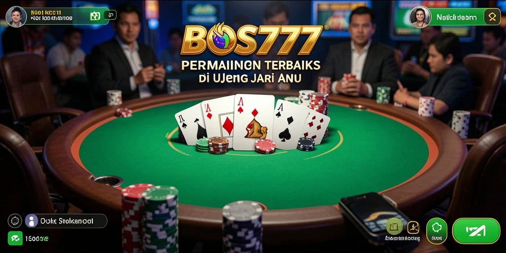 Screenshot dari gameplay Poker yang mendebarkan.