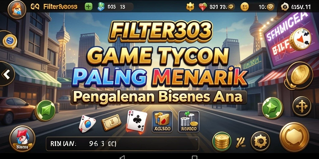 Gameplay menarik FILTER303 menampilkan manajemen bisnis yang seru.