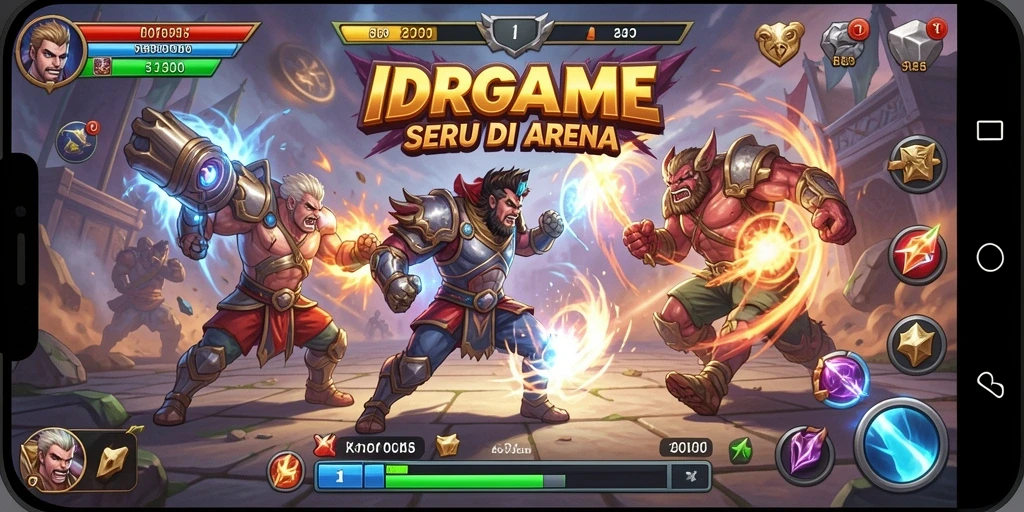 Tangkapan layar permainan IDRGAME menampilkan pertarungan karakter yang mendebarkan.