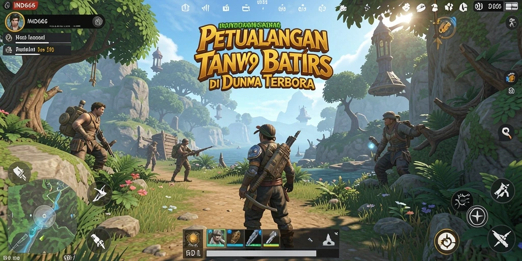 Tangkapan layar utama menunjukkan petualangan menakjubkan di dunia terbuka.