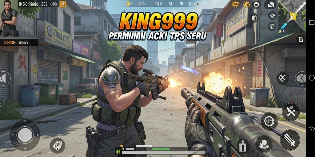 Screenshot menampilkan aksi intens gameplay TPS KING999.