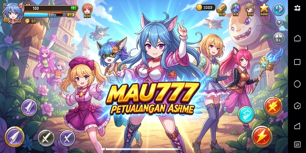 Gameplay seru di dunia anime penuh warna.