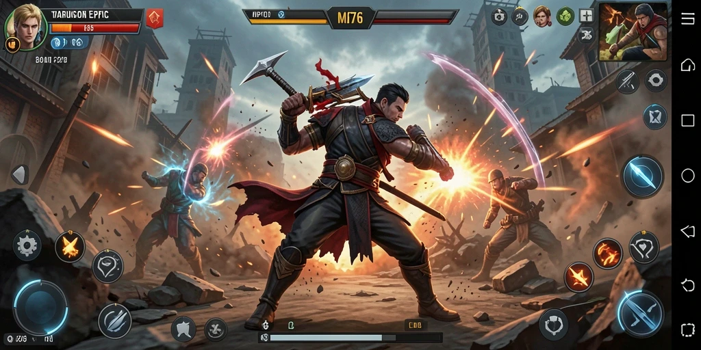 Tampilan gameplay seru di MPO76 dengan aksi pertarungan yang mendebarkan.