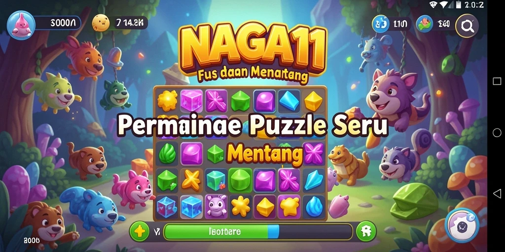 Tampilan gameplay NAGA11 yang menantang dan penuh warna.