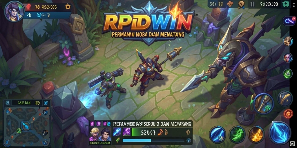 Gameplay RPIDWIN yang seru dengan pertempuran sinergis.