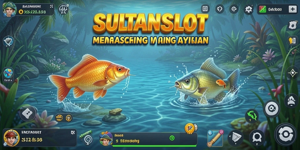 Tangkapan layar gameplay SULTANSLOT menampilkan aksi memancing yang seru dan menantang.