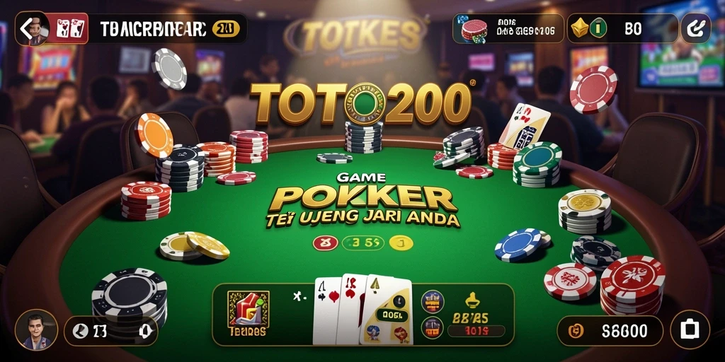 Screenshot gameplay TOTO20 menunjukkan suasana permainan Poker yang mendebarkan.